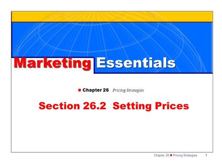 Section 26.2 Setting Prices