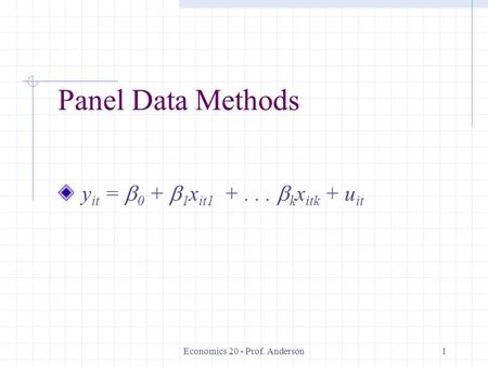 Economics 20 - Prof. Anderson