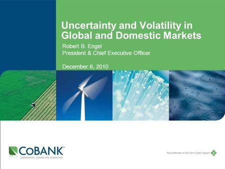 Uncertainty and Volatility in Global and Domestic Markets Robert B. Engel President & Chief Executive Officer December 6, 2010.