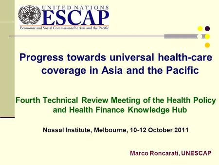 Marco Roncarati, UNESCAP