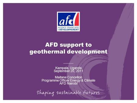 AFD support to geothermal development