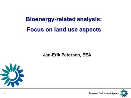 Bioenergy-related analysis: Focus on land use aspects