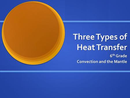 Three Types of Heat Transfer