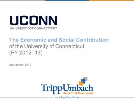 The Economic and Social Contribution of the University of Connecticut (FY 2012–13) September 2014.