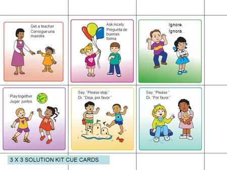 3 X 3 SOLUTION KIT CUE CARDS