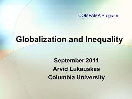 Globalization and Inequality