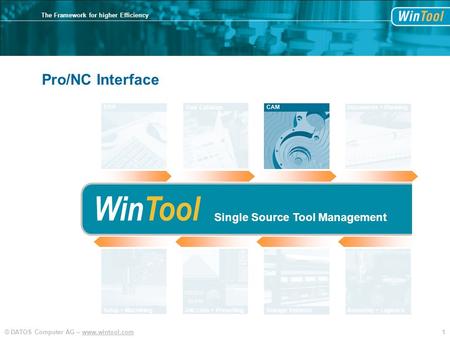 1© DATOS Computer AG – www.wintool.com The Framework for higher Efficiency Tool Catalogs Documents + Planning Assembly + Logistics Storage Systems Job.