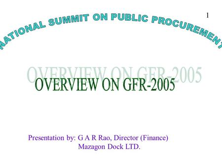 NATIONAL SUMMIT ON PUBLIC PROCUREMENT