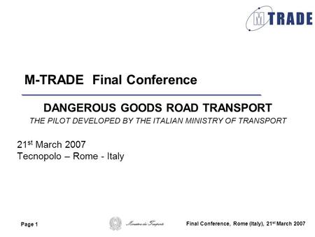 M-TRADE Final Conference