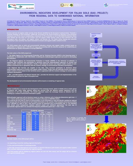 Project manager: Leonello Serva Corresponding author:  ENVIRONMENTAL INDICATORS DEVELOPMENT FOR ITALIAN.
