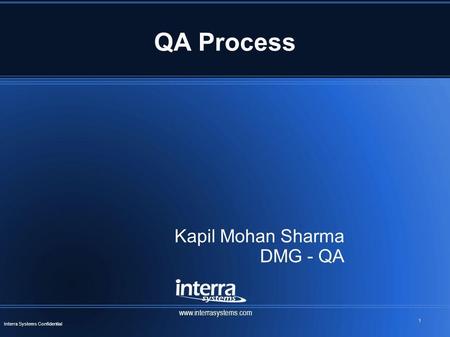 Kapil Mohan Sharma DMG - QA