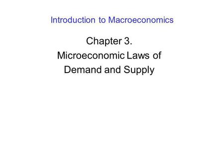 Introduction to Macroeconomics