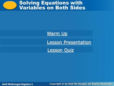 Solving Equations with Variables on Both Sides