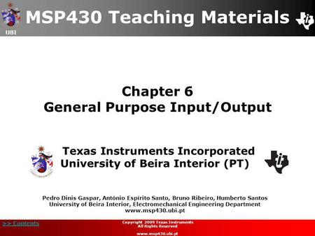 Chapter 6 General Purpose Input/Output