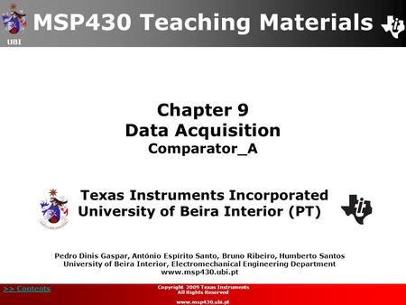 Chapter 9 Data Acquisition Comparator_A