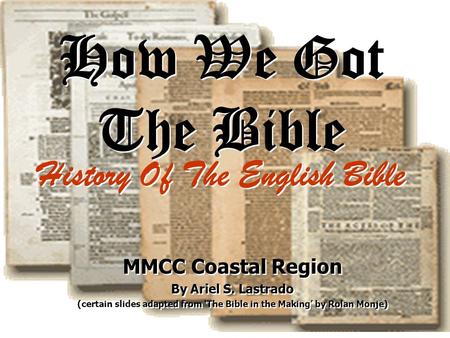 History Of The English Bible