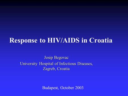 Response to HIV/AIDS in Croatia