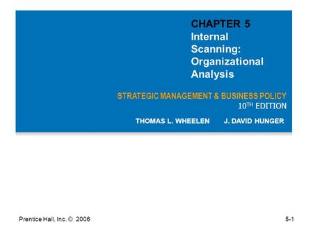 CHAPTER 5 Internal Scanning: Organizational Analysis