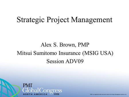 Strategic Project Management