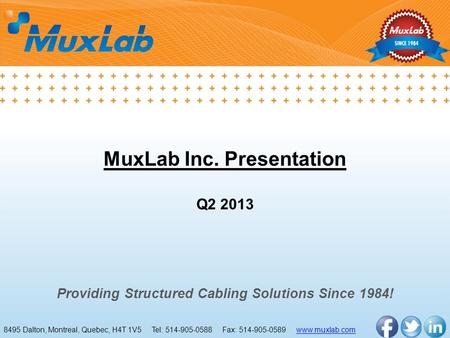 MuxLab Inc. Presentation