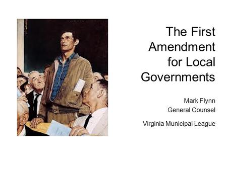 The First Amendment for Local Governments