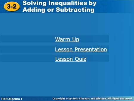 Solving Inequalities by Adding or Subtracting