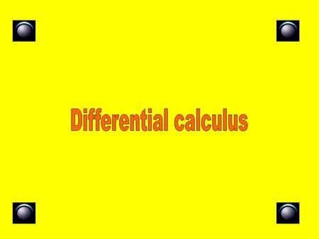 Differential calculus