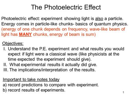 The Photoelectric Effect