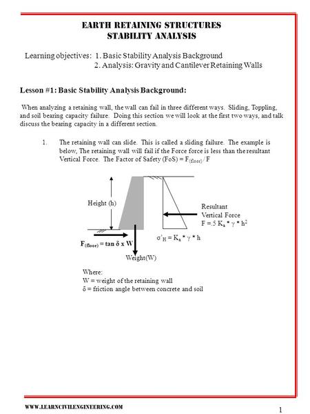 Earth retaining structures