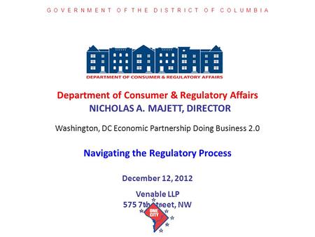 Department of Consumer & Regulatory Affairs