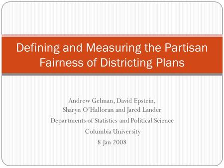 Defining and Measuring the Partisan Fairness of Districting Plans