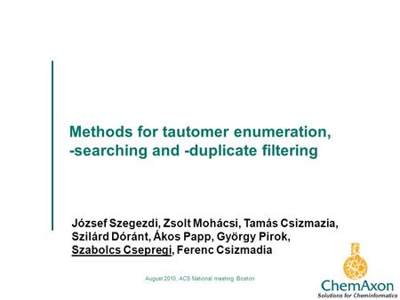 Solutions for Cheminformatics