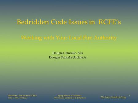 Bedridden Code Issues in RCFE’s Working with Your Local Fire Authority