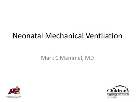 Neonatal Mechanical Ventilation