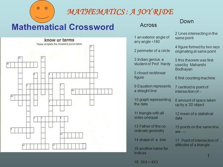 MATHEMATICS : A JOY RIDE