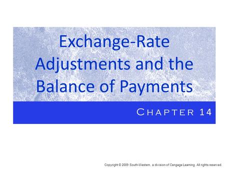 Exchange-Rate Adjustments and the Balance of Payments