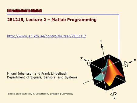 Introduction to Matlab