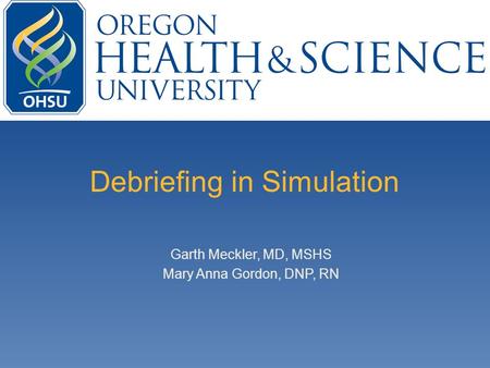 Debriefing in Simulation