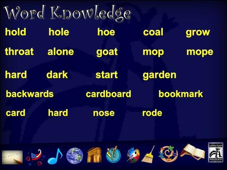 Word Knowledge Tic-Tac-Toe Use the word mope in a sentence. Change the /o/ sound to an /ō/ sound for the word mop The other team gets to choose any.