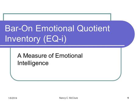 Bar-On Emotional Quotient Inventory (EQ-i)