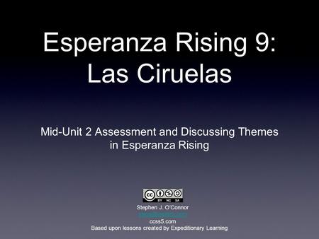 Esperanza Rising 9: Las Ciruelas