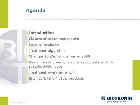 Agenda Introduction Classes of recommendations Level of evidence