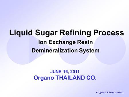 Liquid Sugar Refining Process