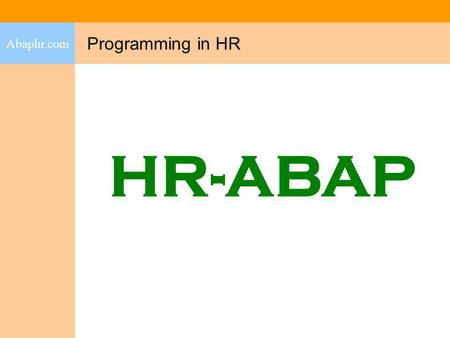 Abaphr.com Programming in HR HR-ABAP.