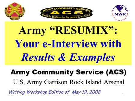 Army “RESUMIX”: Your e-Interview with Results & Examples