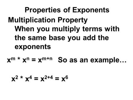 Properties of Exponents