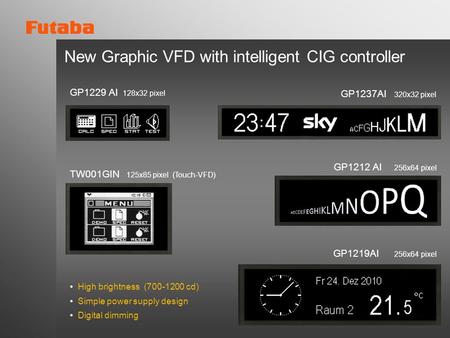 New Graphic VFD with intelligent CIG controller