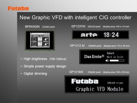 New Graphic VFD with intelligent CIG controller