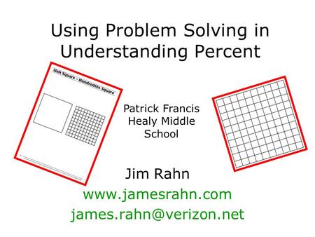 Using Problem Solving in Understanding Percent