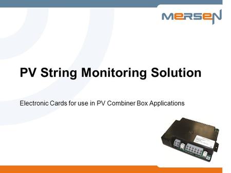 PV String Monitoring Solution